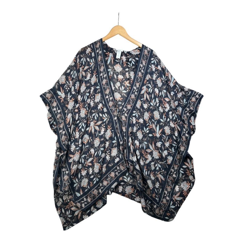 J. Jill Purejill Floral Print Open Cardigan size One Size Multicolor